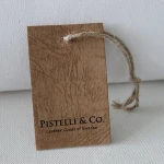new arrival brand name envelope style tags gold foil logo swing tag made with machine with hole hanger