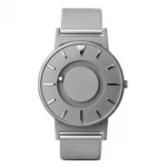 New arrival fashion blind watch stainless steel black magnet bead wristwatch milanese mesh band concept creative watch