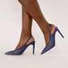 New design mesh-style high heel slingbacks lady shoes sexy heels