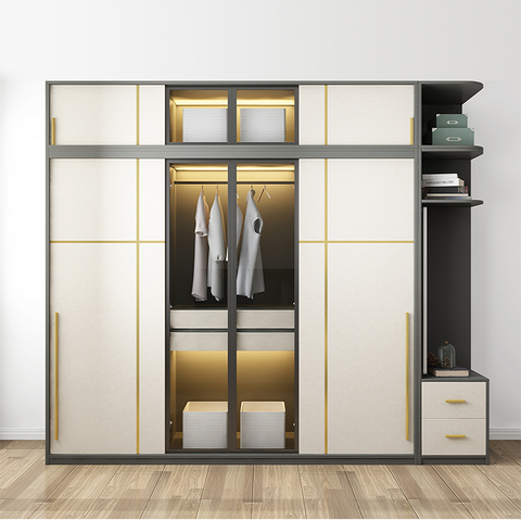 New Design Sliding Door Modern Simple Wooden Material Bedroom Wardrobes