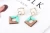 New Hollow Rectangular Matte Gold Pendant Square Wood Earrings Jewelry Sweet Candy Earring For Girls