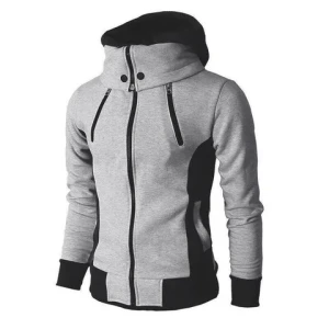New mens hooded zipper sweatshirt casual autumn and winter jacket sports outdoor mens fake two-piece coat