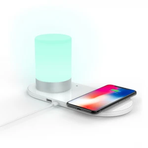 New product ideas 2020 lampara,rgb table lamp touch sensor bedside lamp with wireless charging station dock