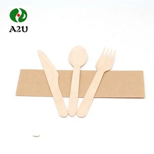 New Products Biodegradable  Disposable Wooden Spoon and Fork