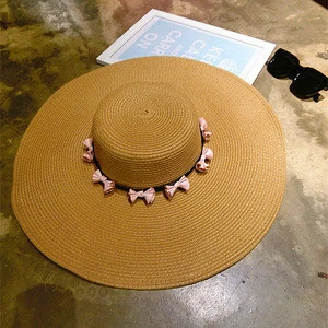 New Style Summer Straw Hat Anti UV Beach Hat Bowknot Straw Hat