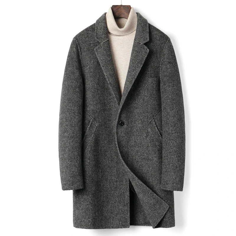 New type top sale double-faced winter mens trench coats mens wool overcoat