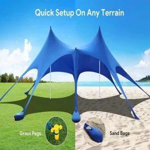New Waterproof Lightweight Square Canopy Camping Tent Tarp Fabric Sunshade Outdoor Beach 20 X 13ft Camping Sun Shelter