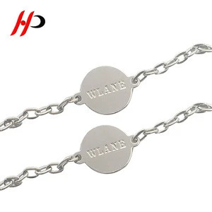 Nickel Free Fashion 2 Hole Accessory Personalised Custom Name Garment Metal Hang Tag Chains