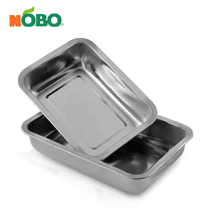 NOBO factory stainless steel rectangular deep tray/storage tray/serving tray
