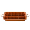 Non-stick Chocolate Brownie Pan with Dividers 18 cavity Rectangle Bakeware with Removable Loose Bottom