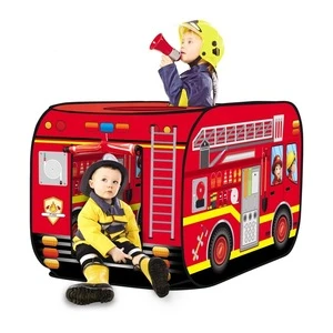 Non-woven children fire truck tent toy kids pop up play tent foldable indoor or outdoor playhouse toy