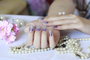 OEM factory price glitter nail art, colorful nail stickers 8 strips nail wraps 2 sheet/pc