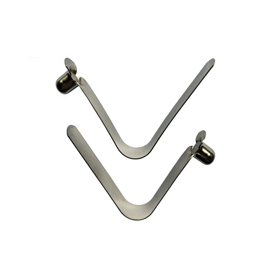 OEM nickel plated small tube push button spring clips