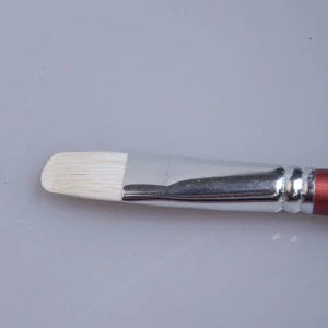 OEM Wool Hair 12pcs Red Wooden Handle Artist Oil Paint Gouache Paint Acrylic Paint   Brush