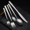 OEM/ODM 18/10 Stainless Steel Shiny Talheres Wedding Cutlery Gold Silverware Elegant Flatware Set