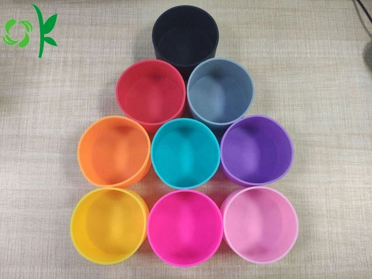 OKSILICONE Hot Sale Stainless Steel Silicone Cup Sleeve Silicone Base Silicone Sleeve Sports Water Cup Bottle Sleeve