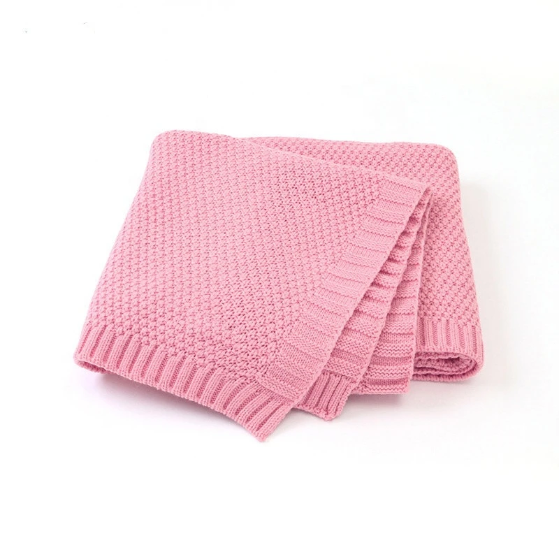 Organic Cotton Knitted Baby Blanket For Baby Boy And Girls