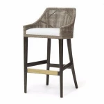 outdoor bar furniture Anti- Ultraviolet metal legs rattan restaurant bar stools