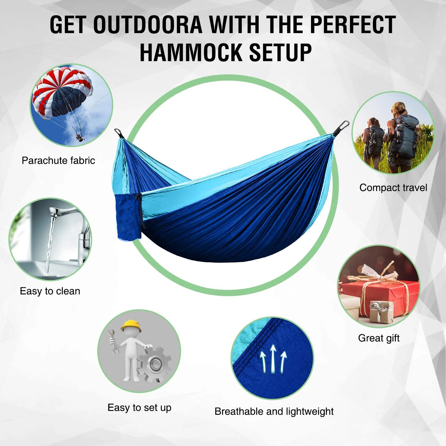 Outdoor Home Travel Luxury Camping Maicheng Motor Tree Hanging Tent Portable Foldable Parachute Neoprene Hammock With