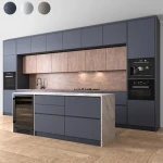 PA Australian style joinery navy blue shaker modern designs kitchen pantry cabinet