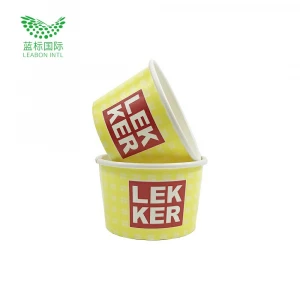 Paper Ice Cream Bowls Wholesale 100% Compostable Plant-based 100% Wood Pulp Logo Acceptable from China Source Factory Customized