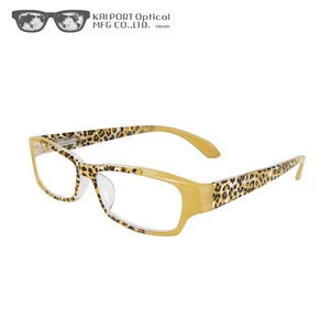 Part of tiny leopard pattern and color design eyeglass with spring for woman