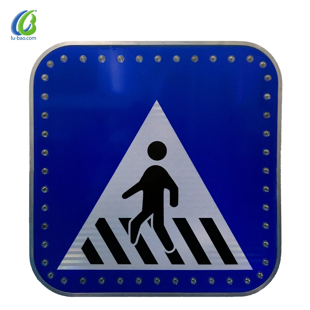 Pedestrian crossing solar led road traffic sign for people safety