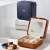 Import Personalised custom square zip mirror jewellery organizer genuine leather travel storage case jewelry box from China