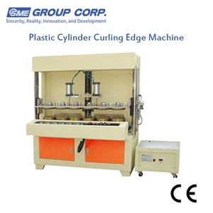 Plastic Cylinder Curling Edge Machine Six Head High efficiency