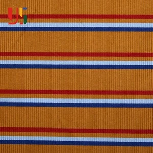 Polyester rayon spandex tr 4*2 rib yellow stripe stretch material multifunction polyester fabric