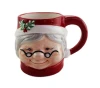 popular best selling hard dolomite handpaint merry christmas ceramic coffee cup 3D santa clause mug