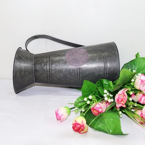 popular economical  classical Practical and decorative metal flower buckets with decorative flower relief