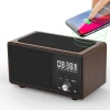 Portable Mini Multi Function bluetooth Speaker with 5W Wireless Charging and Alarm Clock/SD/TF Card Music Player/FM Radio