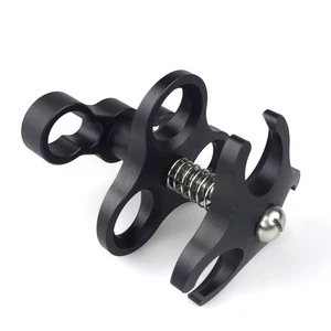 precision cnc milled aluminum triple ball clamp for camera with anodized