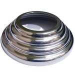 Premium Quality three step and single step base covers for railing and staircase handrails in stainless steel and iron.
