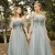 Import PRETTY STEPS Newest Green Four Designs short Sleeve elegant sweet Long Maxi Dress embroidery Ruffle Empire Bridesmaid Dresses from China
