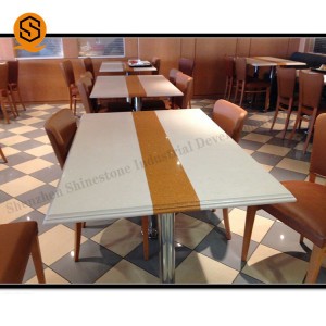 price Luxury design White Artificial quartz stone dining restaurant table