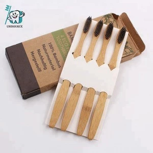 Private Label 100% Natural Biodegradable Charcoal Bamboo Toothbrush