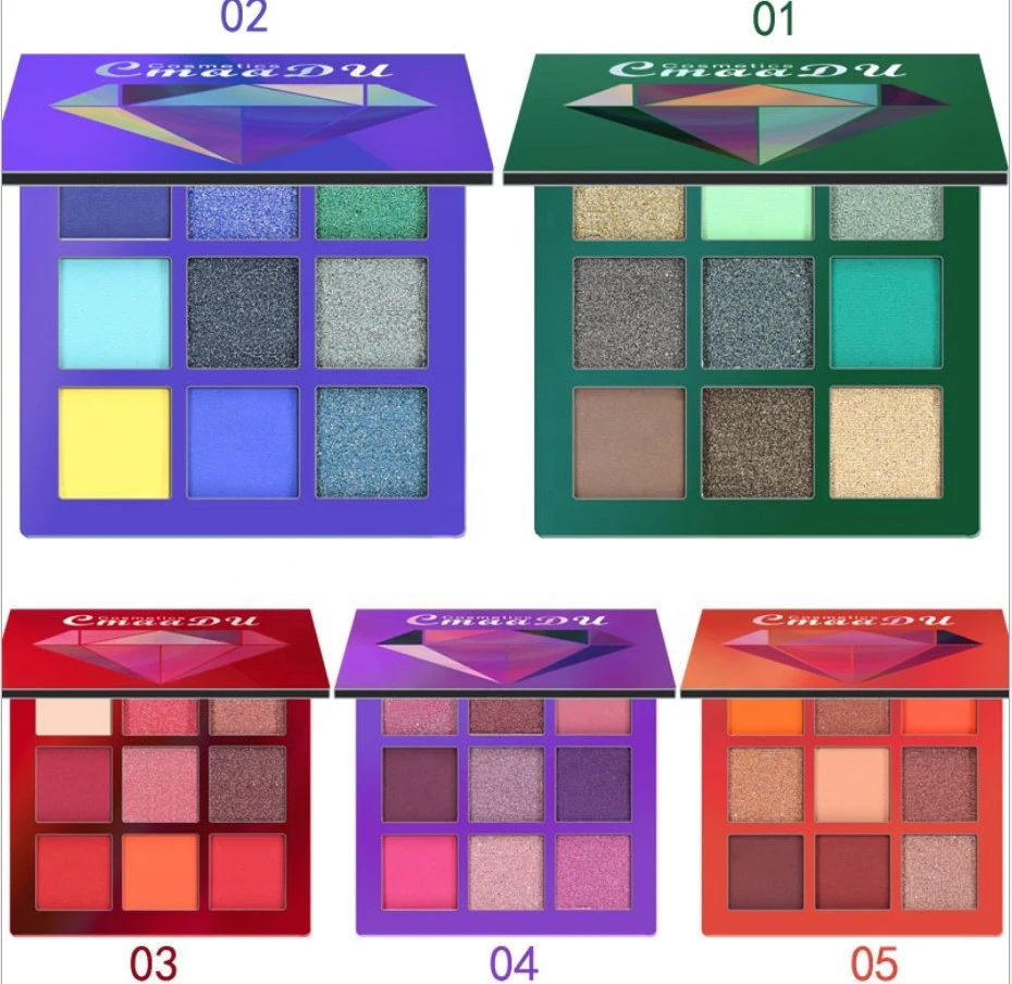 private label cosmetic high pigment long lasting colorful shimmer eyeshadow