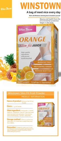 Private label Fruit juice enhance Weight Loss orange Slim Flat Tummy Fat Burn Detox Slim Juice Powder
