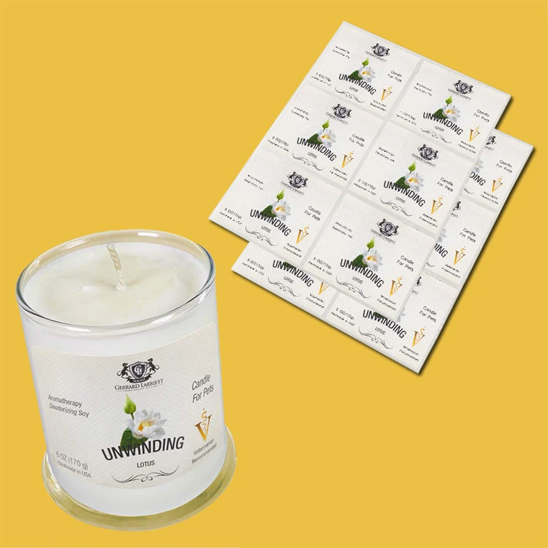 Private label massage candle packaging remind label adhesive vinyl sticker custom
