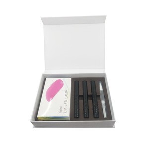 Private label nail gel pen set with UV lamp and cuticle oil