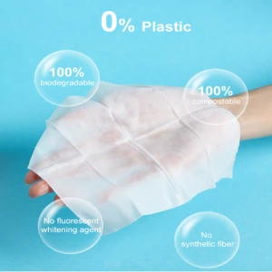 Private label OEM organic natural biodegradable cotton makeup remover facial wet wipes