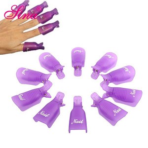Private Label Plastic Acrylic Reusable Uv Gel Nail Polish Remover Tools Silicone Nail Soak Off Cleaner Clip