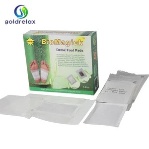 Professional health care product bamboo detox foot patch with color box package(Biomagick brand,14pcs in box)