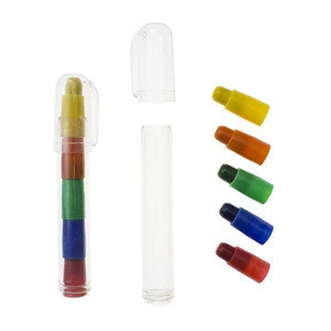 Promotional 12 colors set packaging stackable crayons
