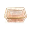 Promotional Rose Gold Wire Mesh Storage Basket Set 3 Multifunctional Home Kitchen Laundry Clothes Hanging PP Plastic Cartons