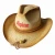 Import promotional straw hats cowboy hats with string from China