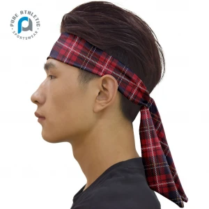 Pure Custom Red Buffalo Check Plaid Elastic Christmas Headband Tie Hair Accessories