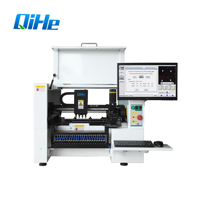 QIHE four heads vision SMT pick and Place Machine  PCB surface mounter electronics production machinery smd led printing machine